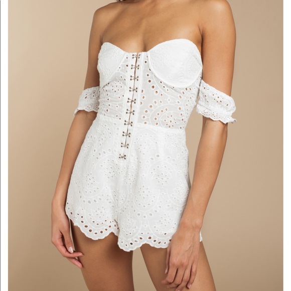 Tobi Other - Tobi Sweet Day Bustier Romper White XS